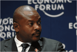 Burundi’s President Pierre Nkurunziza. His lapel pin is the Burundian flag. Photo courtesy World Economic Forum/Wikimedia Commons